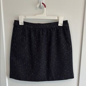 LOFT Black Shimmer Pencil Mini Skirt
